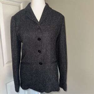 Lauren Ralph Lauren Women's 4P Gray Herringbone Lambswool Blazer Vintage Y2K
